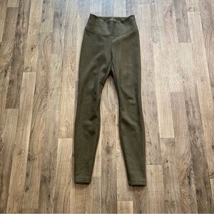 White House Black Market Runway Legging Green Faux Suede Size 0